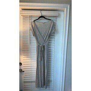 Caution to the wind grey and white romper